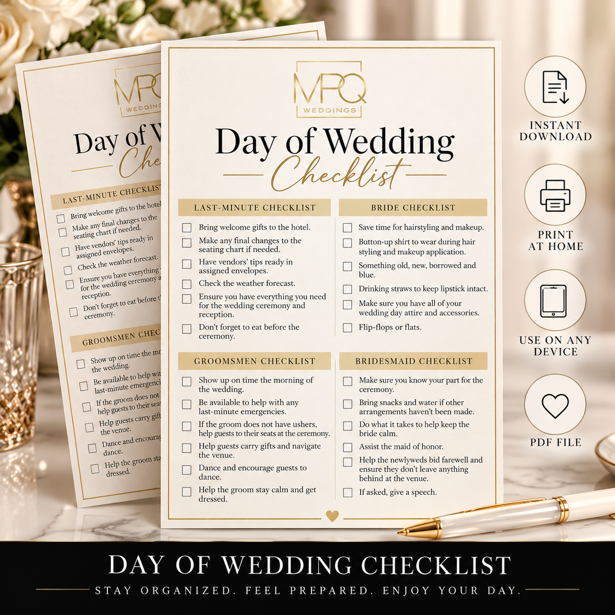 Free Wedding Day Checklist
